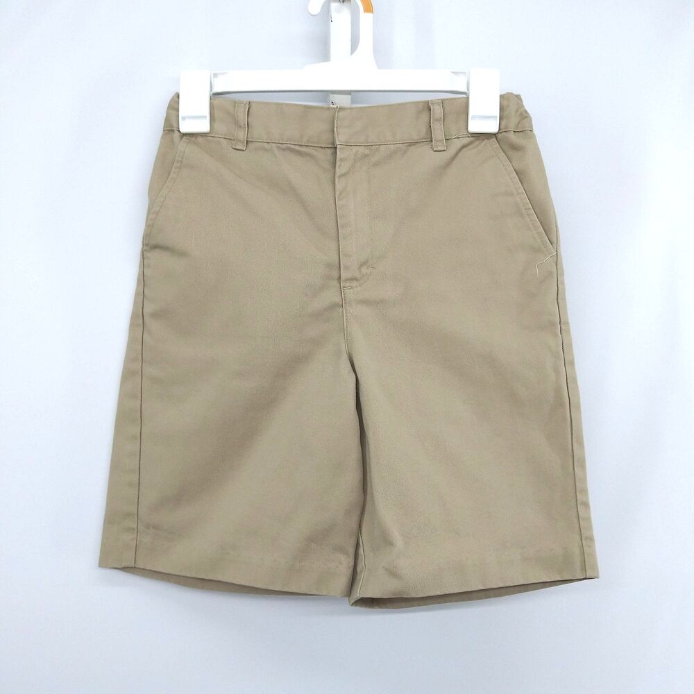 Classroom School Uniform Shorts Boys Size 12 Khaki Flat Front Pockets Adjustable